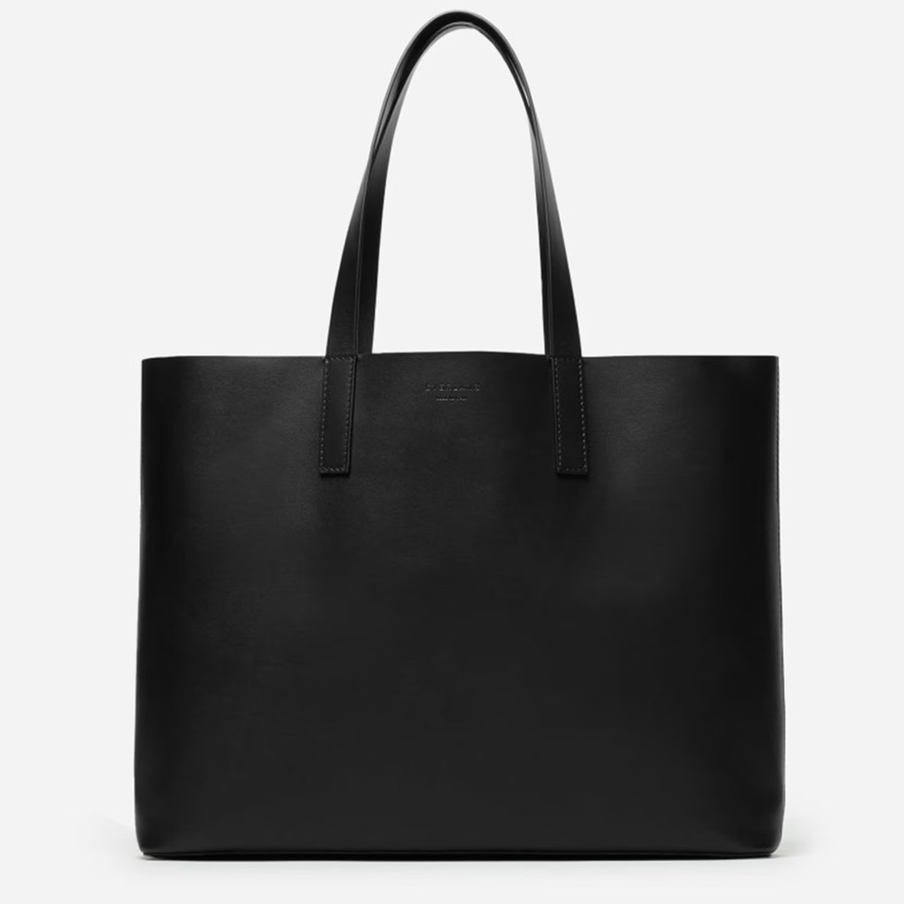 Everlane “The Day Market Tote” Black Vegan Leather Handbag Purse